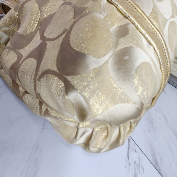 Coach Poppy Op Art Gold Signature C's Tote Bag Purse - Picture 7 of 16